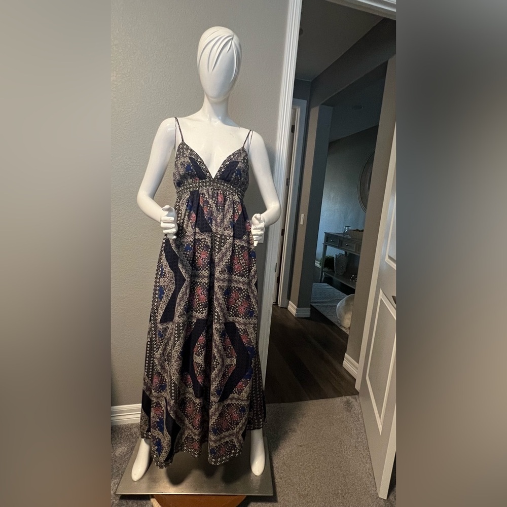Fire Los Angeles Blue and Pink Maxi Dress Size S